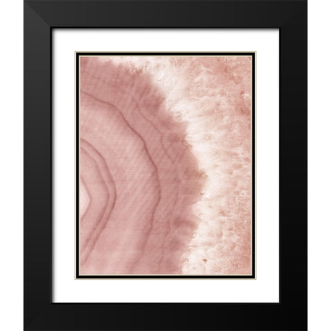 Agate Geode II Blush Black Modern Wood Framed Art Print with Double Matting by Wild Apple Portfolio
