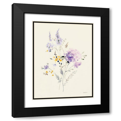 Lilac Season I Pastel Black Modern Wood Framed Art Print with Double Matting by Nai, Danhui