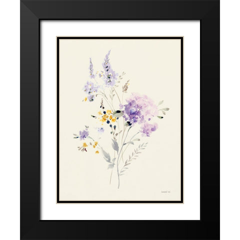 Lilac Season I Pastel Black Modern Wood Framed Art Print with Double Matting by Nai, Danhui