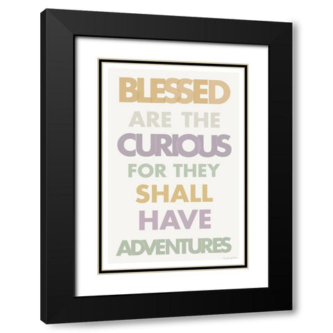 Blessed are the Curious II Pastel Black Modern Wood Framed Art Print with Double Matting by Charro, Mercedes Lopez