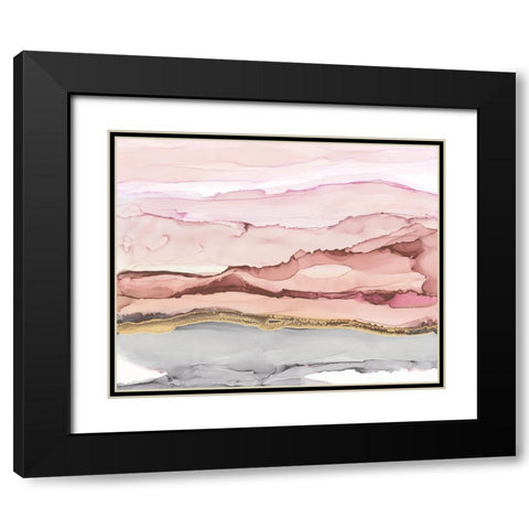 The Vineyard I Blush Black Modern Wood Framed Art Print with Double Matting by Paschke, Chris