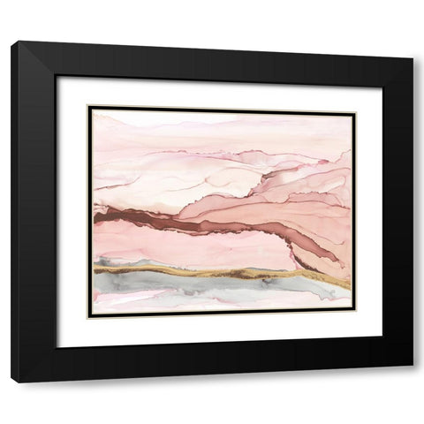 The Vineyard II Blush Black Modern Wood Framed Art Print with Double Matting by Paschke, Chris
