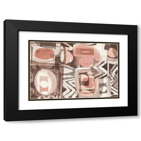 Graphic Abstract III Blush Black Modern Wood Framed Art Print with Double Matting by Wild Apple Portfolio