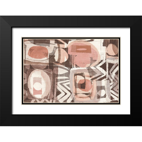 Graphic Abstract III Blush Black Modern Wood Framed Art Print with Double Matting by Wild Apple Portfolio