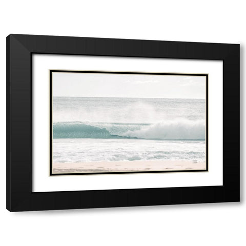 Curling Blue Black Modern Wood Framed Art Print with Double Matting by Larson, Nathan
