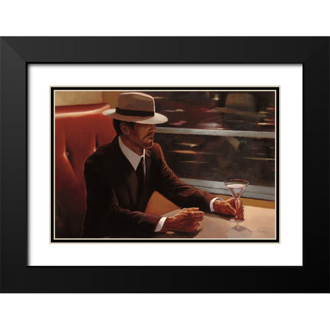 Dry Martini Dining Car Black Modern Wood Framed Art Print with Double Matting by Sullivan, Myles