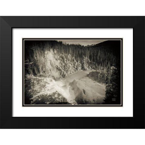 Approaching Vintage Black Modern Wood Framed Art Print with Double Matting by Larson, Nathan