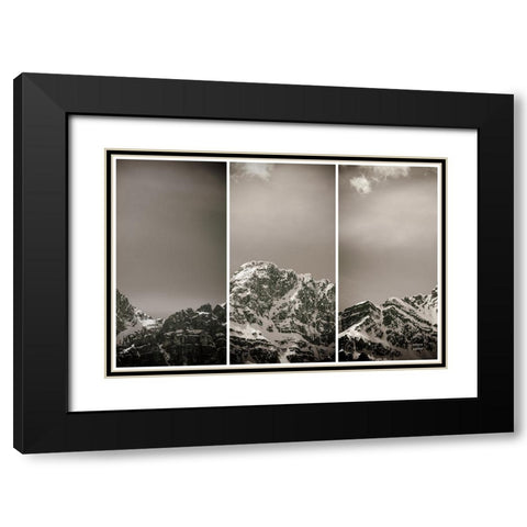 Peak Panel Black Modern Wood Framed Art Print with Double Matting by Larson, Nathan