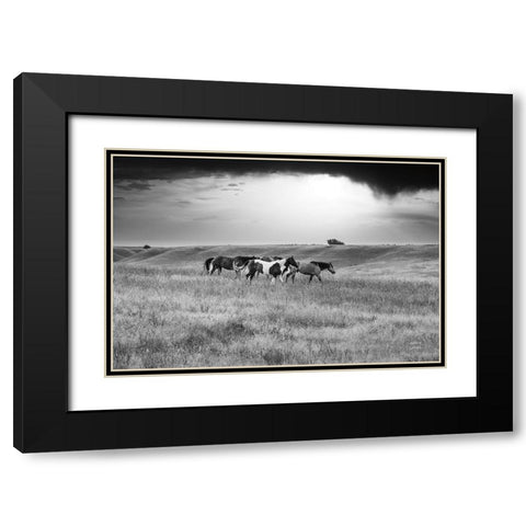 Sunset Rains Black Modern Wood Framed Art Print with Double Matting by Larson, Nathan