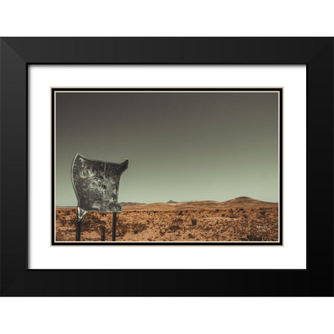 Welcome I Black Modern Wood Framed Art Print with Double Matting by Larson, Nathan