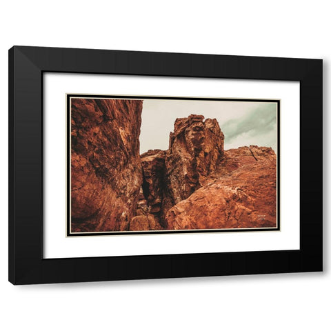 Welcome V Black Modern Wood Framed Art Print with Double Matting by Larson, Nathan