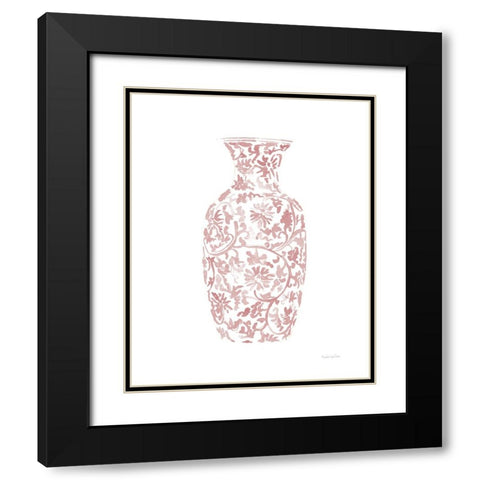 Pink Chinoiserie Vase II Black Modern Wood Framed Art Print with Double Matting by Charro, Mercedes Lopez
