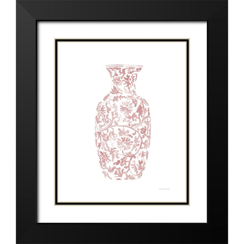 Pink Chinoiserie Vase II Black Modern Wood Framed Art Print with Double Matting by Charro, Mercedes Lopez
