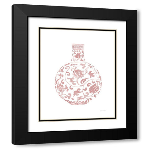 Pink Chinoiserie Vase III Black Modern Wood Framed Art Print with Double Matting by Charro, Mercedes Lopez