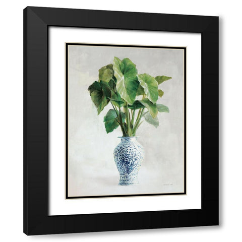 Greenhouse Palm Chinoiserie I Black Modern Wood Framed Art Print with Double Matting by Nai, Danhui