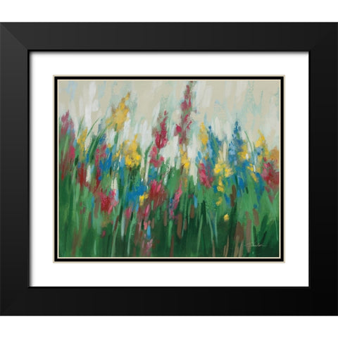 Flowers by the Cottage Black Modern Wood Framed Art Print with Double Matting by Vassileva, Silvia
