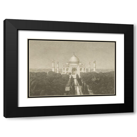 Taj Mahal Postcard II Black Modern Wood Framed Art Print with Double Matting by Wild Apple Portfolio