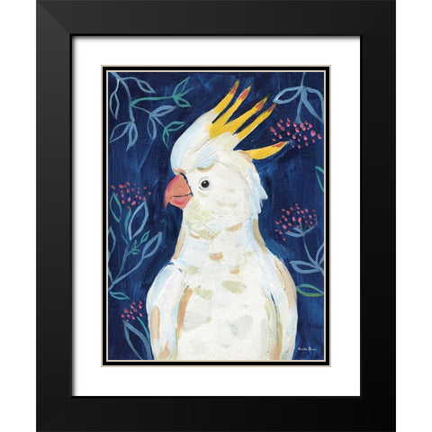Tropical Cockatoo Black Modern Wood Framed Art Print with Double Matting by Zaman, Farida