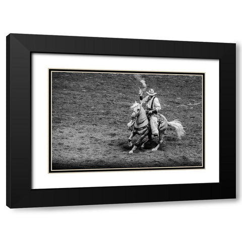 Rodeo I BW Black Modern Wood Framed Art Print with Double Matting by Larson, Nathan