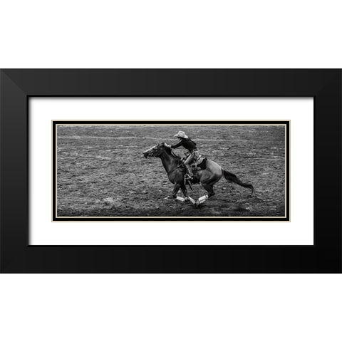 Rodeo II BW Black Modern Wood Framed Art Print with Double Matting by Larson, Nathan