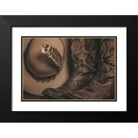 Cowboy Boots VI Black Modern Wood Framed Art Print with Double Matting by Larson, Nathan