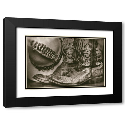 Cowboy Boots VII Black Modern Wood Framed Art Print with Double Matting by Larson, Nathan