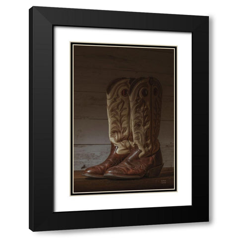 Cowboy Boots VIII Black Modern Wood Framed Art Print with Double Matting by Larson, Nathan
