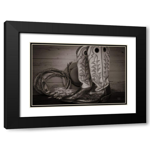 Cowboy Boots IX Black Modern Wood Framed Art Print with Double Matting by Larson, Nathan