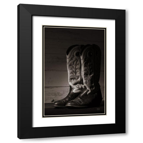 Cowboy Boots VIII BW Black Modern Wood Framed Art Print with Double Matting by Larson, Nathan