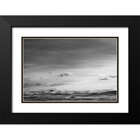 Mountain Cabin I Black Modern Wood Framed Art Print with Double Matting by Larson, Nathan