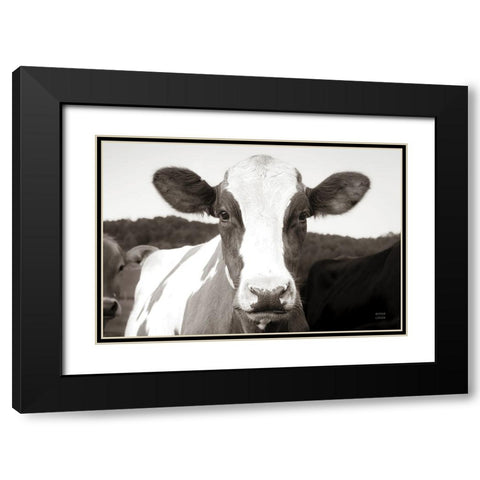 At the Barn Black Modern Wood Framed Art Print with Double Matting by Larson, Nathan