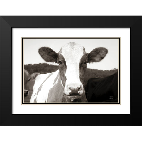 At the Barn Black Modern Wood Framed Art Print with Double Matting by Larson, Nathan
