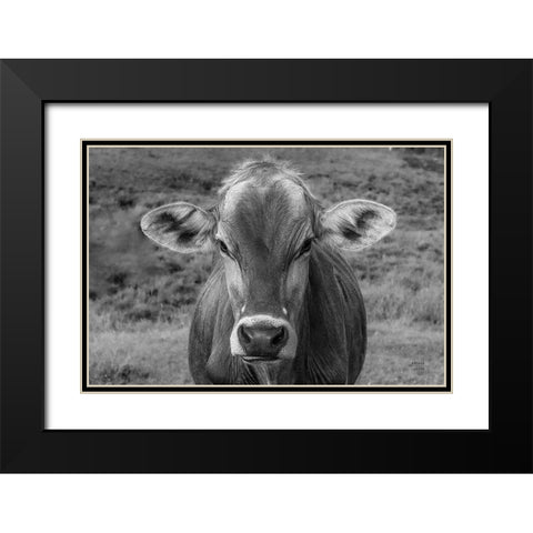 Dairy Barn BW Black Modern Wood Framed Art Print with Double Matting by Larson, Nathan