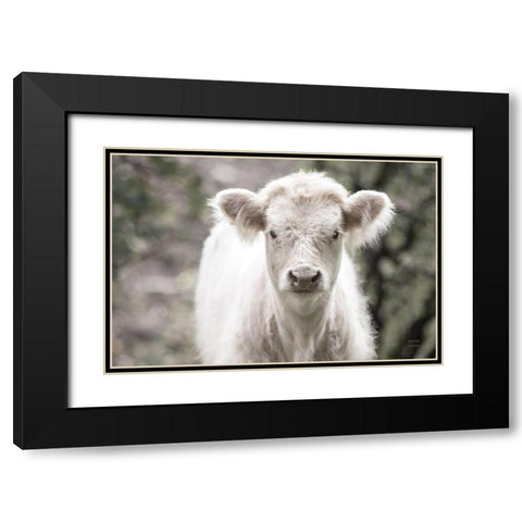 White Calf Black Modern Wood Framed Art Print with Double Matting by Larson, Nathan