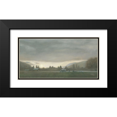 December Landscape II Black Modern Wood Framed Art Print with Double Matting by Wellington Studio