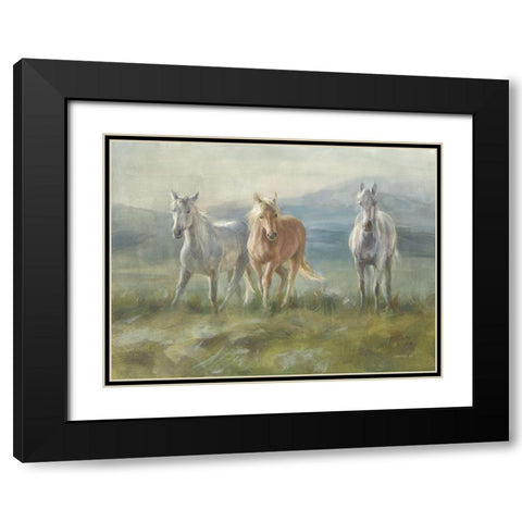 Rangeland Horses Black Modern Wood Framed Art Print with Double Matting by Nai, Danhui