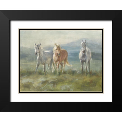 Rangeland Horses Black Modern Wood Framed Art Print with Double Matting by Nai, Danhui