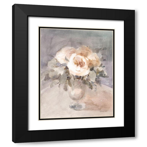 Summer Mood Flowers Black Modern Wood Framed Art Print with Double Matting by Nai, Danhui