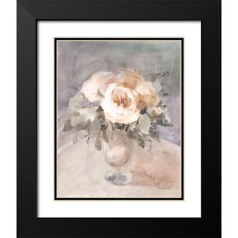 Summer Mood Flowers Black Modern Wood Framed Art Print with Double Matting by Nai, Danhui