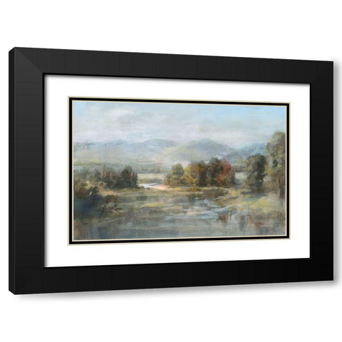 Valley River Black Modern Wood Framed Art Print with Double Matting by Nai, Danhui