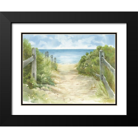 Cap Cod Path Black Modern Wood Framed Art Print with Double Matting by Trimbach, Leslie