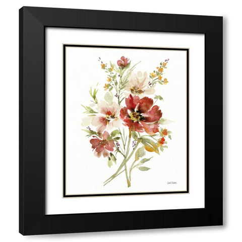 Autumn Flowers II Black Modern Wood Framed Art Print with Double Matting by Trimbach, Leslie