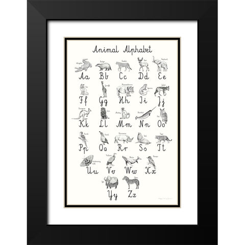 Animal Alphabet Black Modern Wood Framed Art Print with Double Matting by Kucwaj-Tybur, Kasia