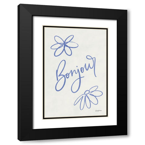 French Phrases II Black Modern Wood Framed Art Print with Double Matting by Thorns, Becky