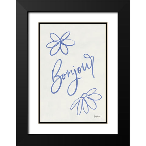 French Phrases II Black Modern Wood Framed Art Print with Double Matting by Thorns, Becky