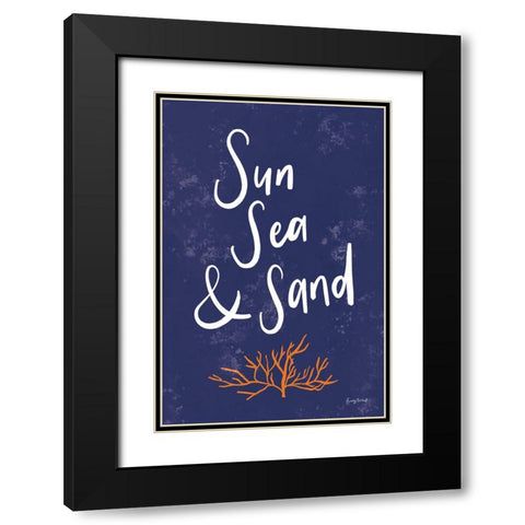 Just Beachy I Black Modern Wood Framed Art Print with Double Matting by Thorns, Becky