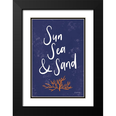 Just Beachy I Black Modern Wood Framed Art Print with Double Matting by Thorns, Becky