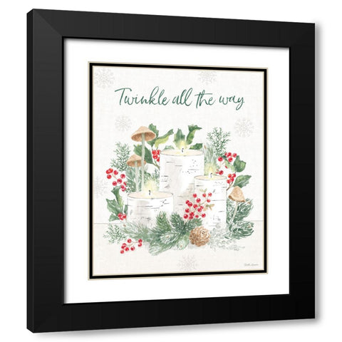 Christmas Charm IV Black Modern Wood Framed Art Print with Double Matting by Grove, Beth