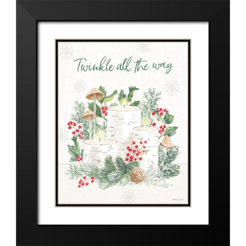 Christmas Charm IV Black Modern Wood Framed Art Print with Double Matting by Grove, Beth