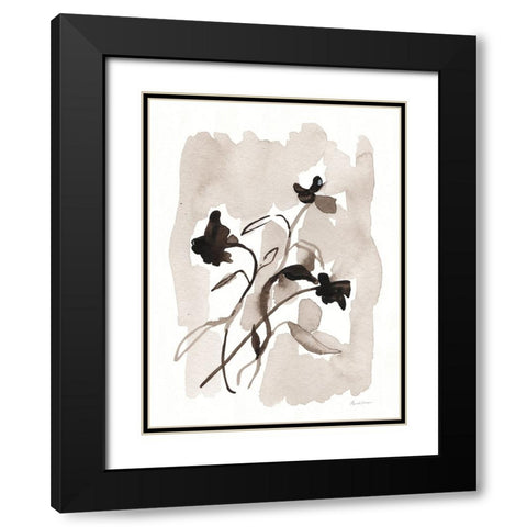 Flower Impression II Black Modern Wood Framed Art Print with Double Matting by Munger, Pamela